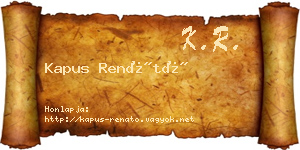 Kapus Renátó névjegykártya