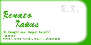 renato kapus business card